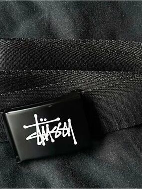 Stussy Black Belt with White Logo